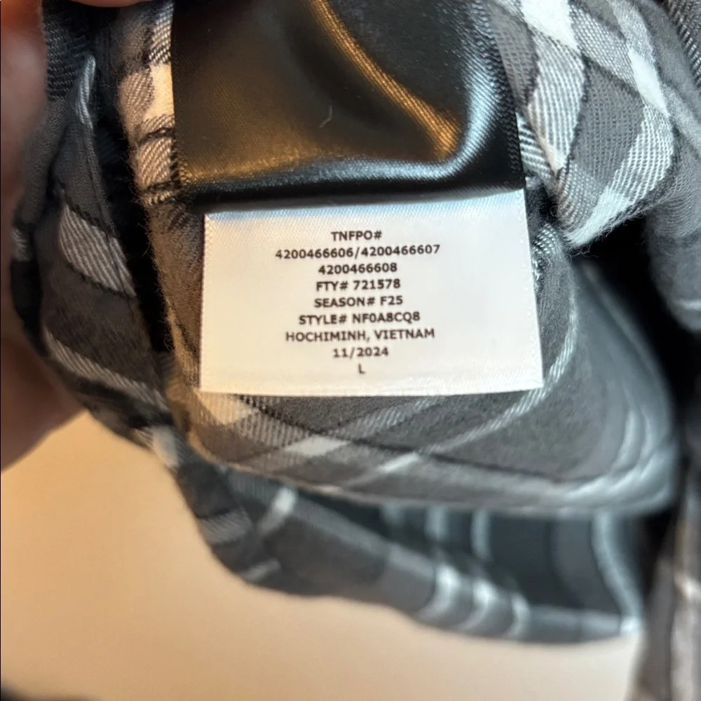 The North Face Arroyo Men's Large Long-Sleeve Flannel Shirt Gray‎ Plaid